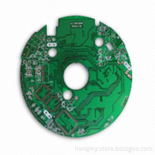 4-layered PCB Bare Board for DVD Player Reader, Green Solder Mask and 1oz Copper Thickness